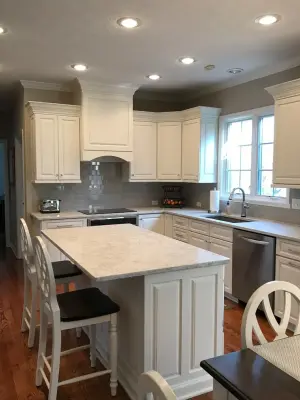 Quartz Kitchen of Mont Destiny — Countertop Installation Services project by Olympia Stone Ltd.