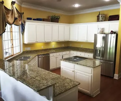 Venetian Gold Revamp — Countertop Installation Services project by Custom Granite Interior