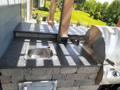 Rochester Outdoor Bar — Countertop Installation Services project by Rochester Granite Designs