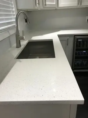 Celestial Snow Quartz — Countertop Installation Services project by Gomez Granite Countertops