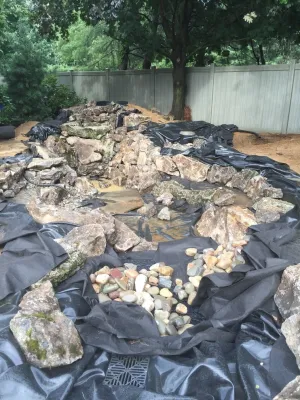 Large Pond Rebuild with Wetlands & Waterfall — Landscape Construction project by Landvista Aquascapes