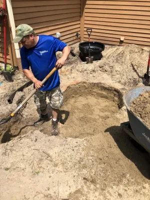 8'x11' Pond with Waterfall in Medford, NJ — Landscape Construction project by Landvista Aquascapes in Medford