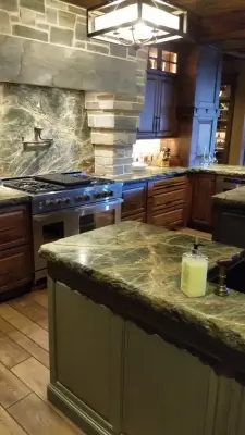 Rainforest Green Marble Kitchen Project — Countertop Installation Services project by Trinity Granite & Marble