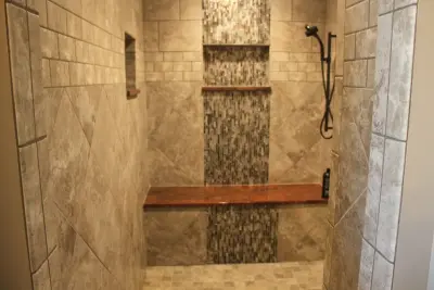 Crimson Dragon Granite Restroom — Countertop Installation Services project by Elegant Creations Granite Marble & More LLC