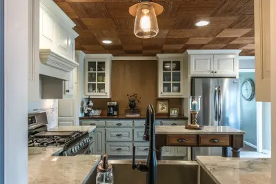 Ocean Pearl Quartzite Kitchen Surfaces — Countertop Installation Services project by East Coast Granite & Tile