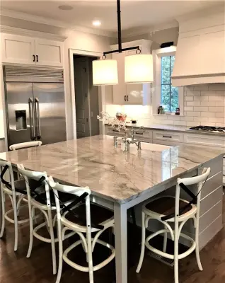 Ocean Gem Table Surface — Countertop Installation Services project by Stone Interiors LLC