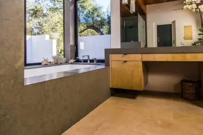 Tranquil Master Bathroom — Countertop Installation Services project by Pacific Stoneworks Inc