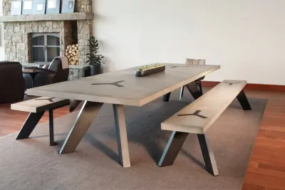 Shadow Dance concrete dining table — Countertop Installation Services project by Molding Mud