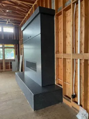 Charcoal Gray Hearth — Countertop Installation Services project by West Coast Monument & Sign LLC