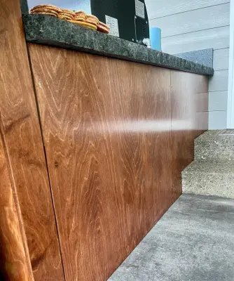 Slate Grey Textured Exterior Cooking Area — Countertop Installation Services project by West Coast Monument & Sign LLC