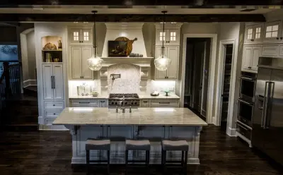 Kitchen with Polished Quartzite from the Taj Mahal — Countertop Installation Services project by Granite Division Inc.