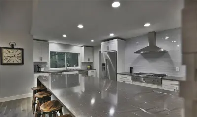 Polished Teak Wood and Granite — Countertop Installation Services project by Mont Krest Stone