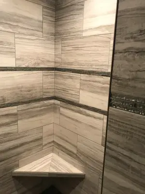 Shower Tiling — Countertop Installation Services project by Brinson Custom Tile