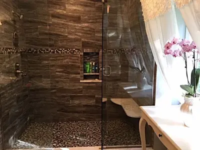 Bathroom with Tiles — Countertop Installation Services project by First Flooring & Tile, Inc.