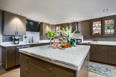 Elevated Quartzite and Marble Structure — Countertop Installation Services project by Aria Stone Gallery