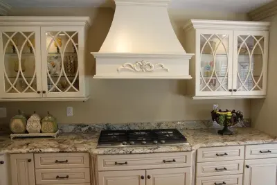 Bordeaux Granite Typhoon - Creamy White Kitchen - Our Project — Countertop Installation Services project by Trinity Granite & Marble