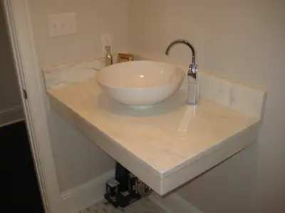 Calacatta Gold Vanity — Countertop Installation Services project by LaBruyere Stone