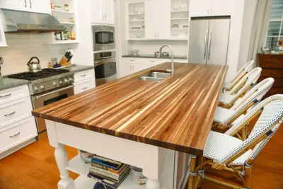 Walnut Island with Undermount Sink — Countertop Installation Services project by Nola Boards