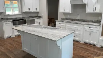 Chamonix White Dolomite Countertops for a White Kitchen — Countertop Installation Services project by Paradise Granite LLC