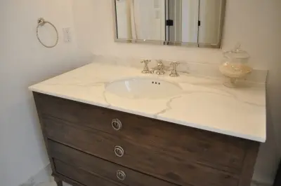 Marble White Residence — Countertop Installation Services project by Delta Granite And Marble, Inc.
