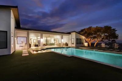 Modern Pool Home in Austin Texas by LawnPop Artificial Turf