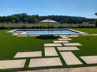 LawnPop and pavers — Landscape Construction project by LawnPop Artificial Turf in Dripping Springs