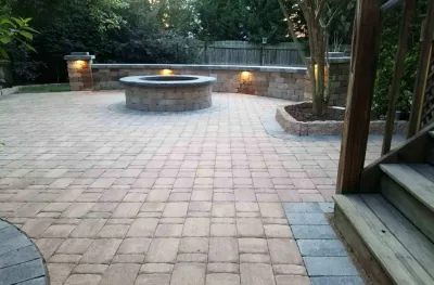 Custom Fire Pit — Landscape Construction project by LG Scott Landscaping & Tree Service in Richmond
