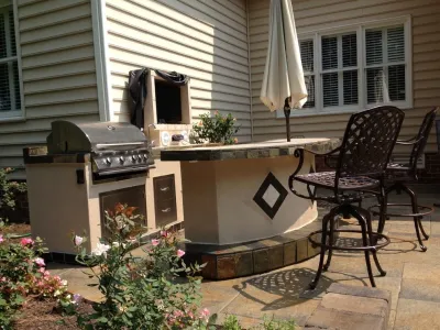 Richmond Outdoor Kitchen — Landscape Construction project by LG Scott Landscaping & Tree Service in Richmond