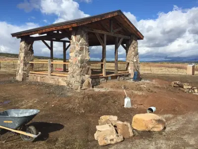 Stone Pillar Pavilion — Home Renovation & Remodeling Services project by Big Horn Construction, LTD