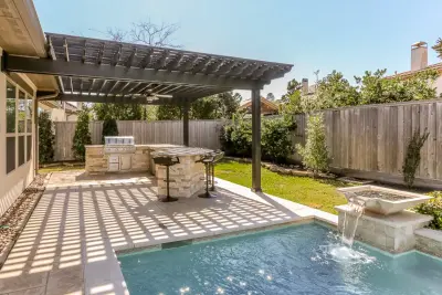 Alfresco Cooking Area, Pergola, and Fire Pit — Home Renovation & Remodeling Services project by Superior Renovations & Construction