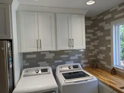 Symmes Township Laundry and Powder Room — Home Renovation & Remodeling Services project by SDC Custom Homes & Remodeling