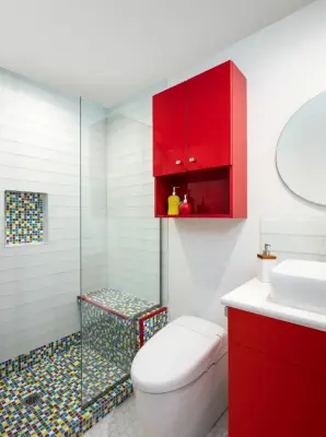 Vibrant and Daring Bathroom — Interior Design & Decorating project by Inspiration Designs