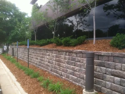 Retaining Wall & Landscape Design — Landscape Construction project by Mark's Lawn Service, Inc.
