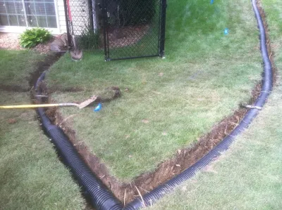 Maple Grove Drain-tile Project by Mark's Lawn Service, Inc.