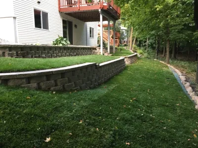 Retaining Wall — Landscape Construction project by Mark's Lawn Service, Inc. in Maple Grove