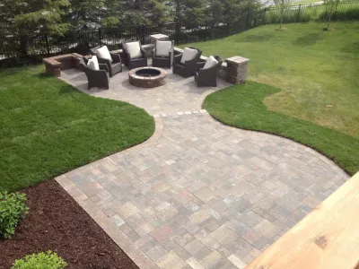 Paver Patio / Fire Pit — Landscape Construction project by Mark's Lawn Service, Inc. in Maple Grove