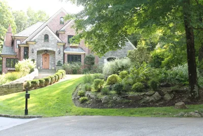 Front Yard & Entrance — Landscape Construction project by Martino Landscape Contractors Inc