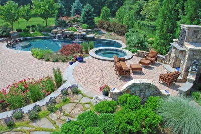 Pool & Pergola — Landscape Construction project by Martino Landscape Contractors Inc