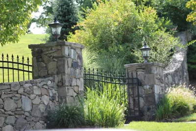 Front Gate — Landscape Construction project by Martino Landscape Contractors Inc