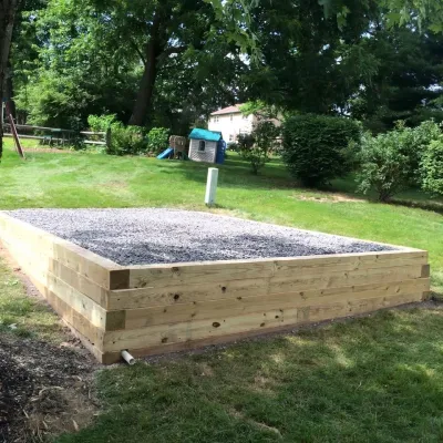 Shed Base Installation by Mason's Landscaping And Construction LLC