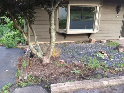 Lori's Funky Junk Landscape Makeover — Landscape Construction project by Mason's Landscaping And Construction LLC
