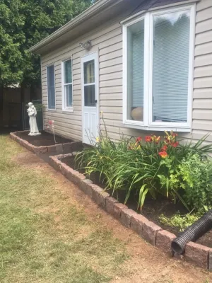 Belgium Block Edging and Flagstone Entrance — Landscape Construction project by Mason's Landscaping And Construction LLC