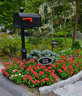 Floral Landscape | Mailbox | Pleasantville NY — Landscape Construction project by MG's Lawn Green Inc