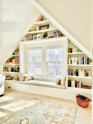 East Side Loft Library — Interior Design & Decorating project by Collected Spaces, LLC