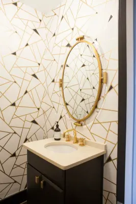 Powder Room in English Village — Interior Design & Decorating project by Alima Deneke Interior Design