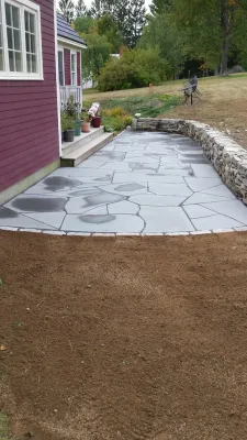 Natural Stone Pathways — Landscape Construction project by Michael Therrien Landscaping, LLC in Bedford