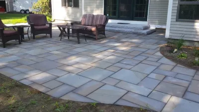 Stone Patio — Landscape Construction project by Michael Therrien Landscaping, LLC in Bedford