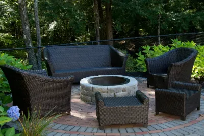 Custom Fire Pit — Landscape Construction project by Michael Therrien Landscaping, LLC in Bedford