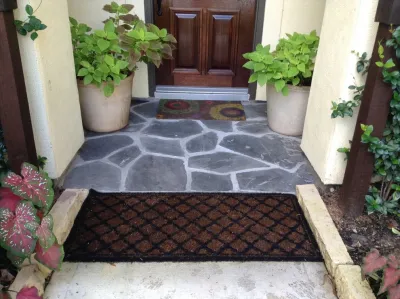 Front Door Entry & Porch — Landscape Construction project by Mike Ball Irrigation Landscape & Lighting in Houston
