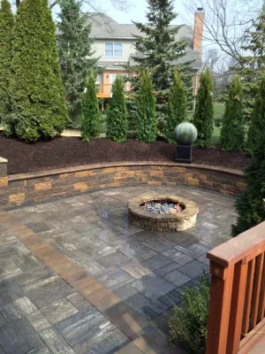 Fire Pit Installation 2 by Mike's Clean Cut Landscaping, Inc